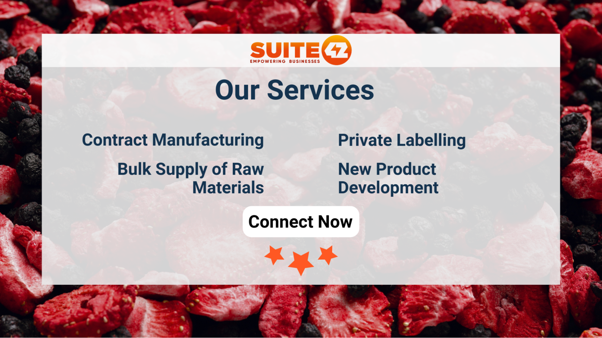 Suite42 is a reliable Freeze Dried products Contract Manufacturer and private label service provider